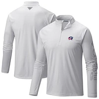 Men's Columbia  White Columbus Blue Jackets Terminal Tackle Omni-Wick Raglan Quarter-Zip Top