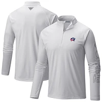 Men's Columbia  White Columbus Blue Jackets Terminal Tackle Omni-Wick Raglan Quarter-Zip Top