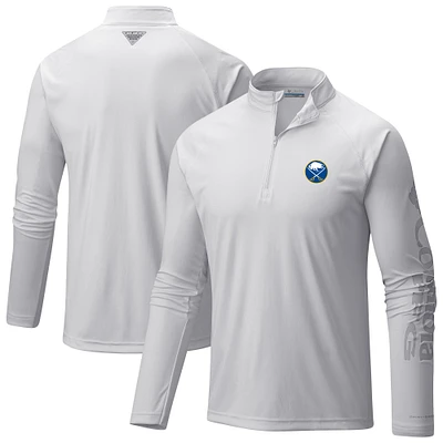 Men's Columbia  White Buffalo Sabres Terminal Tackle Omni-Wick Raglan Quarter-Zip Top