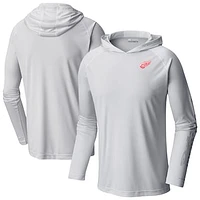 Men's Columbia Detroit Red Wings Terminal Tackle Omni-Shade Raglan Pullover Hoodie