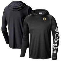Men's Columbia Boston Bruins Terminal Tackle Omni-Shade Raglan Pullover Hoodie