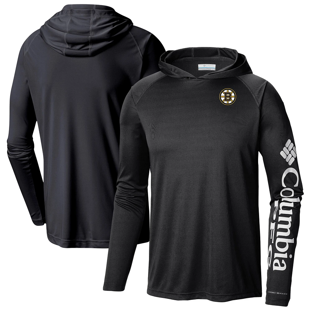 Men's Columbia Boston Bruins Terminal Tackle Omni-Shade Raglan Pullover Hoodie