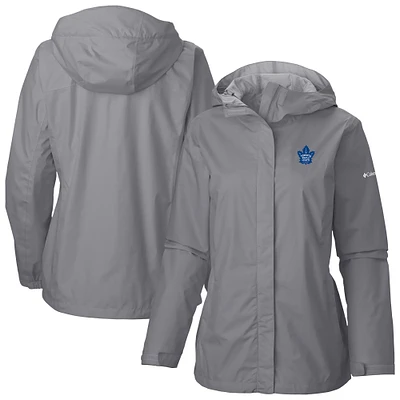 Women's Columbia  Gray Toronto Maple Leafs Arcadia Omni-Tech Full-Zip Hooded Rain Jacket