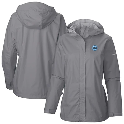 Women's Columbia  Gray Utah Hockey Club Arcadia Omni-Tech Full-Zip Hooded Rain Jacket