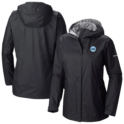 Women's Columbia  Black Utah Hockey Club Arcadia Omni-Tech Full-Zip Hooded Rain Jacket