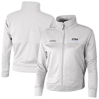 Women's Columbia  White Utah Hockey Club Omni-Wick Cropped River Fleece Full-Zip Jacket