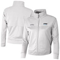 Women's Columbia  White Utah Hockey Club Omni-Wick Cropped River Fleece Full-Zip Jacket