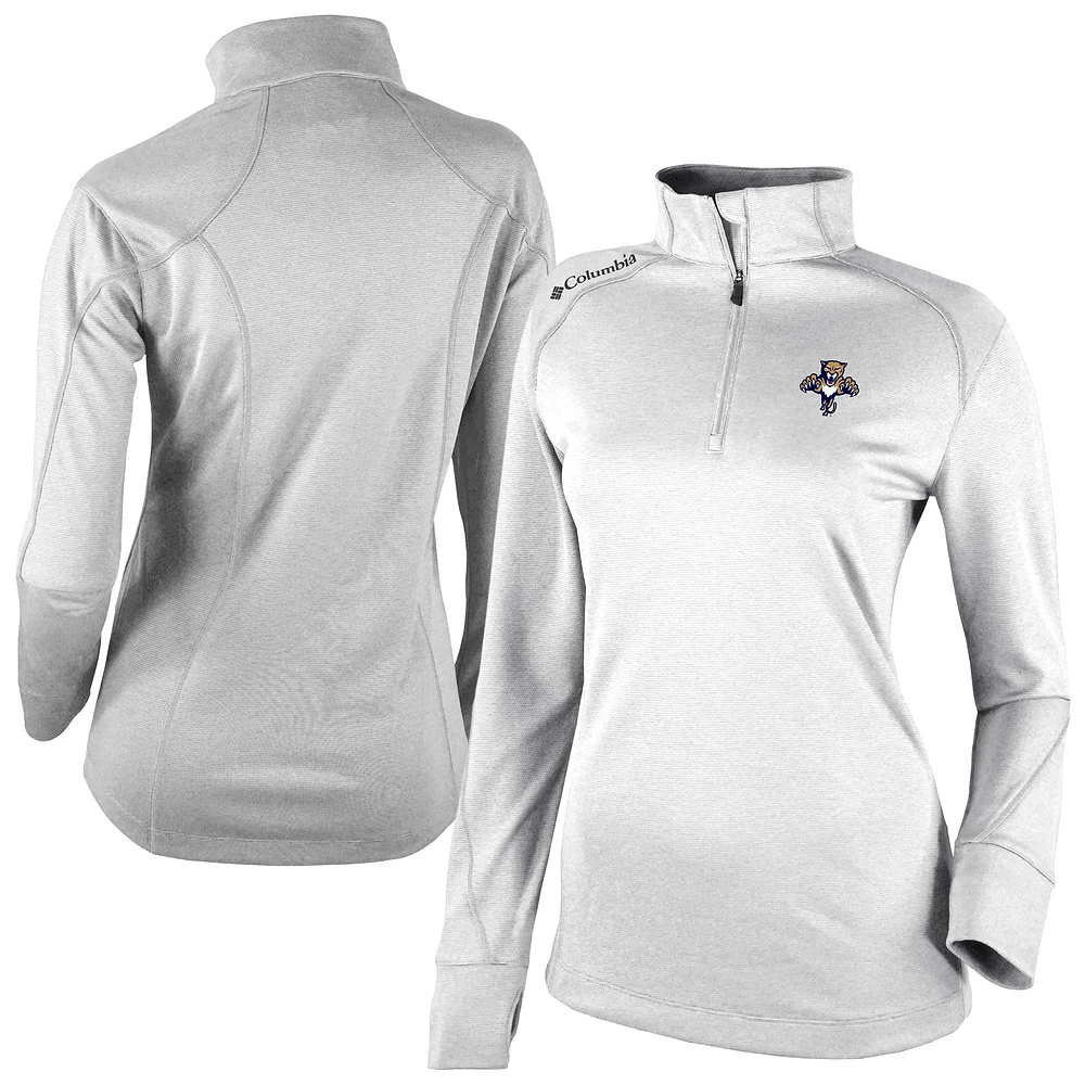 Women's Columbia White Florida Panthers Shotgun Omni-Wick 2.0 Raglan Quarter-Zip Top