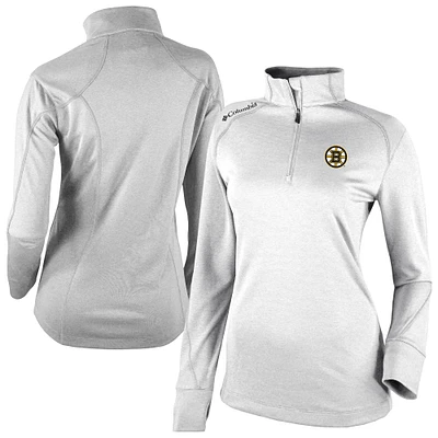 Women's Columbia  White Boston Bruins Shotgun Omni-Wick 2.0 Raglan Quarter-Zip Top