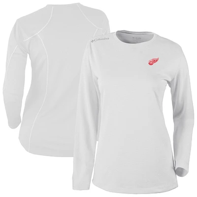 Women's Columbia  White Detroit Red Wings Shotgun Omni-Wick Raglan Long Sleeve T-Shirt