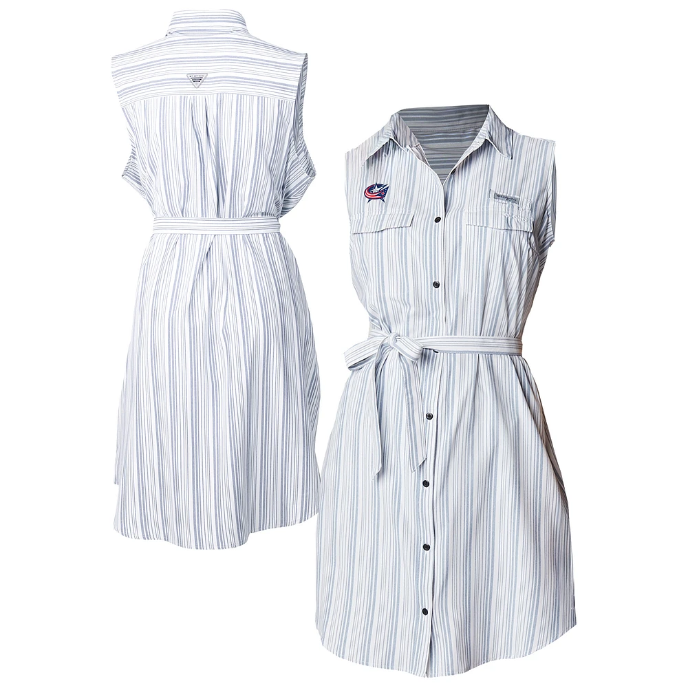 Women's Columbia Light Blue Columbus Jackets Sun Drifter Woven Dress