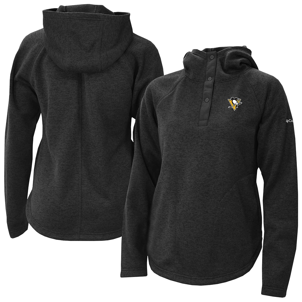 Women's Columbia Pittsburgh Penguins Sweater Weather Quarter-Snap Hoodie