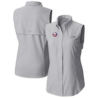 Women's Columbia  Gray New York Islanders Tamiami Omni-Shade Sleeveless Button-Up Shirt