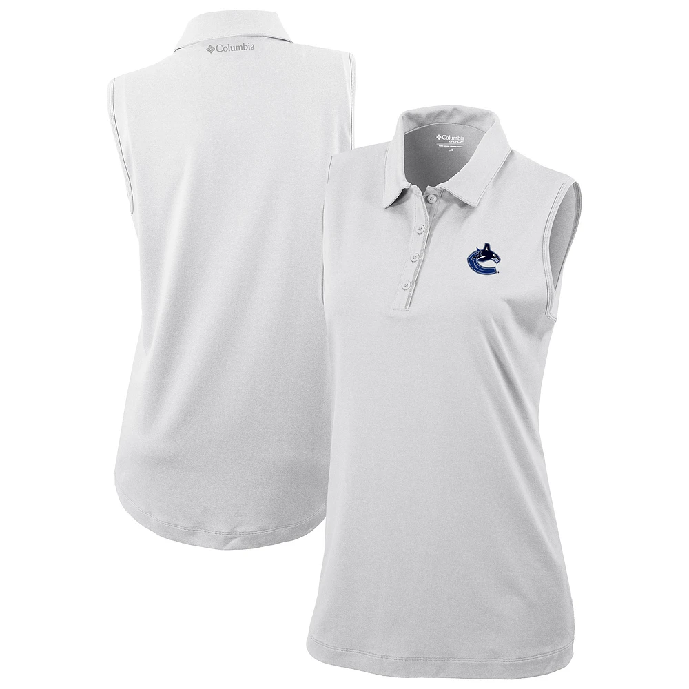 Women's Columbia White Vancouver Canucks Tend the Ball Omni-Wick Tank Top