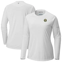 Women's Columbia  White Minnesota Wild Omni-Shade Tidal Tee II Raglan Long Sleeve T-Shirt