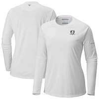 Women's Columbia  White Anaheim Ducks Omni-Shade Tidal Tee II Raglan Long Sleeve T-Shirt