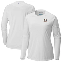 Women's Columbia  White Anaheim Ducks Omni-Shade Tidal Tee II Raglan Long Sleeve T-Shirt