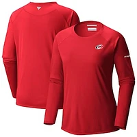 Women's Columbia  Red Carolina Hurricanes Omni-Shade Tidal Tee II Raglan Long Sleeve T-Shirt