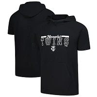 Men's Levelwear Black Minnesota Twins Phase Vanguard Hoodie T-Shirt