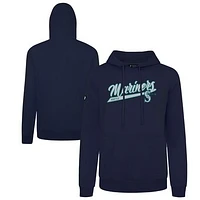 Men's Levelwear  Navy Seattle Mariners Podium Fleece Pullover Hoodie