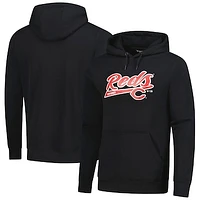 Men's Levelwear  Black Cincinnati Reds Podium Fleece Pullover Hoodie