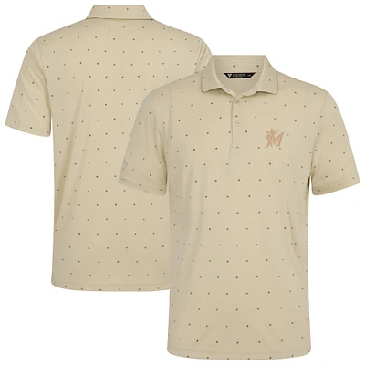 Men's Levelwear  Cream Miami Marlins Vision Polo