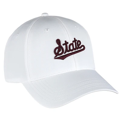 Men's Ahead  White Mississippi State Bulldogs Stratus AeroSphere Adjustable Hat
