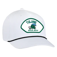 Men's Ahead  White Tulane Green Wave Alto Rope Adjustable Hat