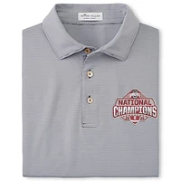 Men's Peter Millar Gray Ohio State Buckeyes College Football Playoff 2024 National Champions Jubilee Performance Jersey Polo