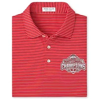 Men's Peter Millar Scarlet Ohio State Buckeyes College Football Playoff 2024 National Champions Hemlock Performance Jersey Polo