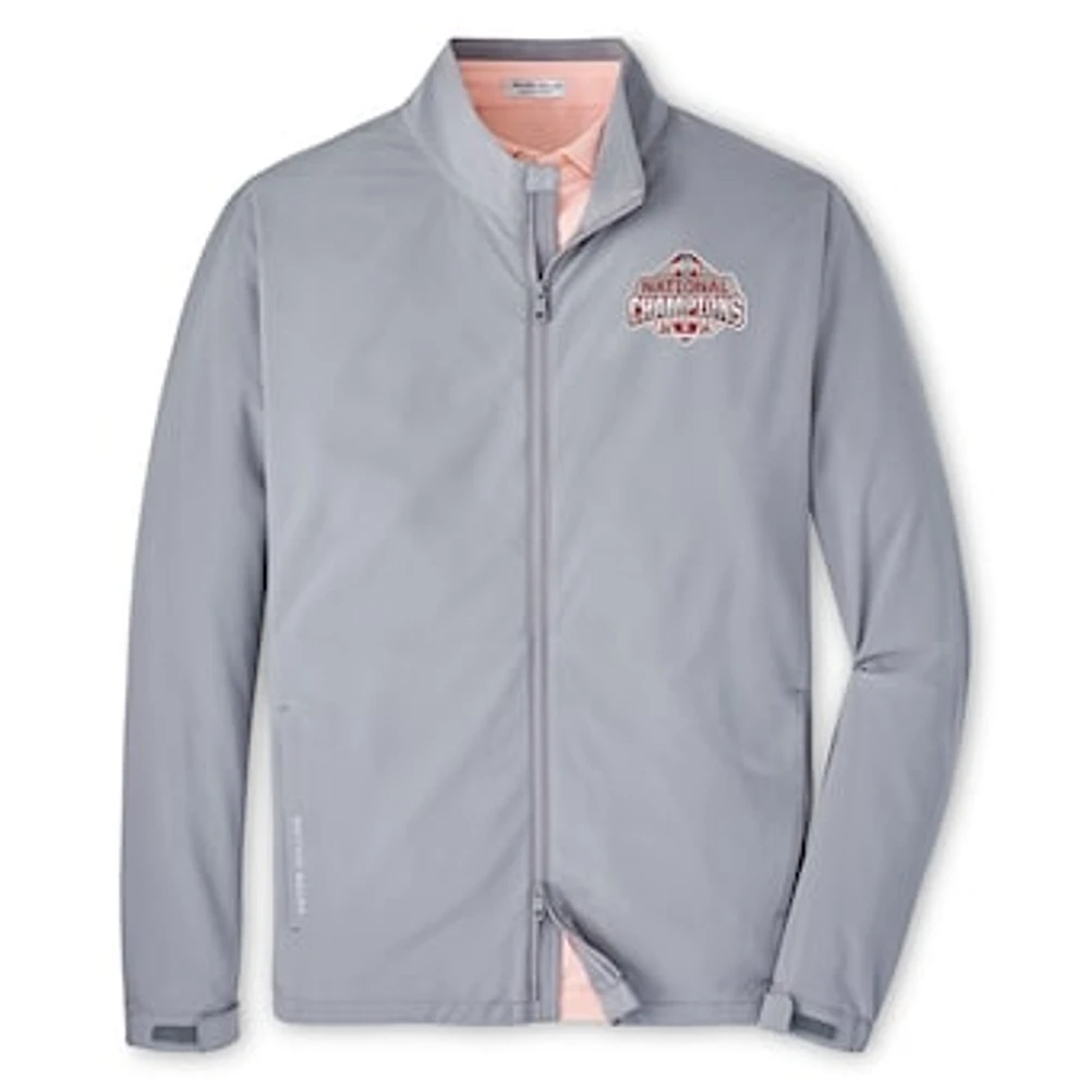 Men's Peter Millar Gray Ohio State Buckeyes College Football Playoff 2024 National Champions Dunes Full-Zip Jacket