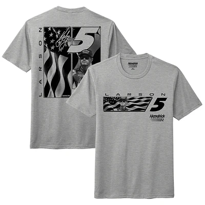 Men's Hendrick Motorsports Team Collection  Heather Gray Kyle Larson Flag Tri-Blend T-Shirt