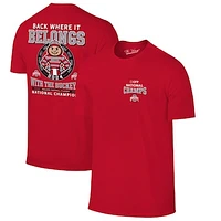 Men's  Scarlet Ohio State Buckeyes College Football Playoff 2024 National Champions Mascot T-Shirt