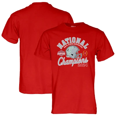 Men's Blue 84  Scarlet Ohio State Buckeyes College Football Playoff 2024 National Champions Old School Helmet T-Shirt