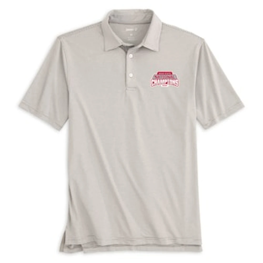 Men's johnnie-O  Gray Ohio State Buckeyes College Football Playoff 2024 National Champions Lyndon Performance Polo