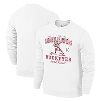 Women's White Ohio State Buckeyes College Football Playoff 2024 National Champions Fleece Pullover Sweatshirt