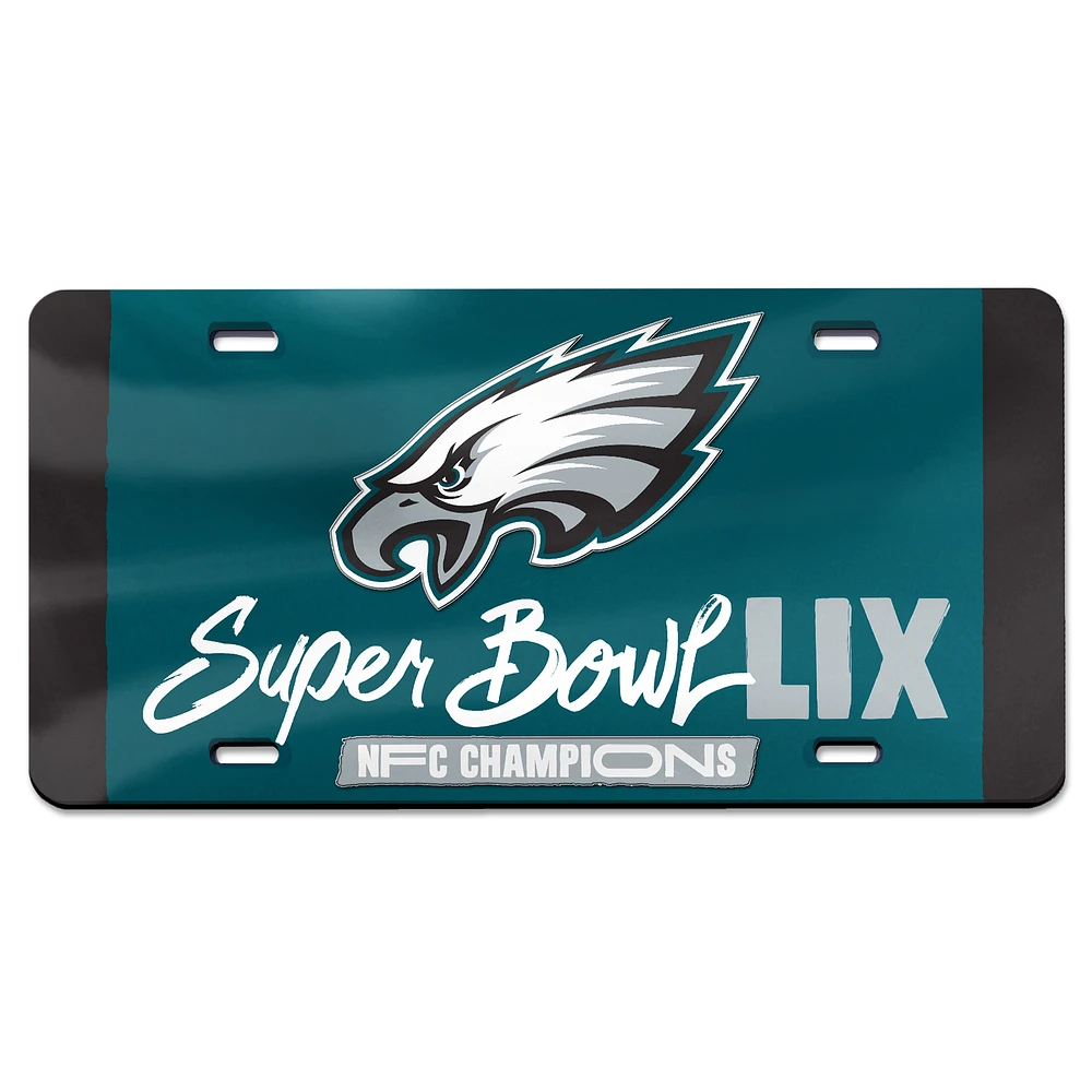 WinCraft Philadelphia Eagles 2024 NFC Champions Laser Cut Acrylic License Plate