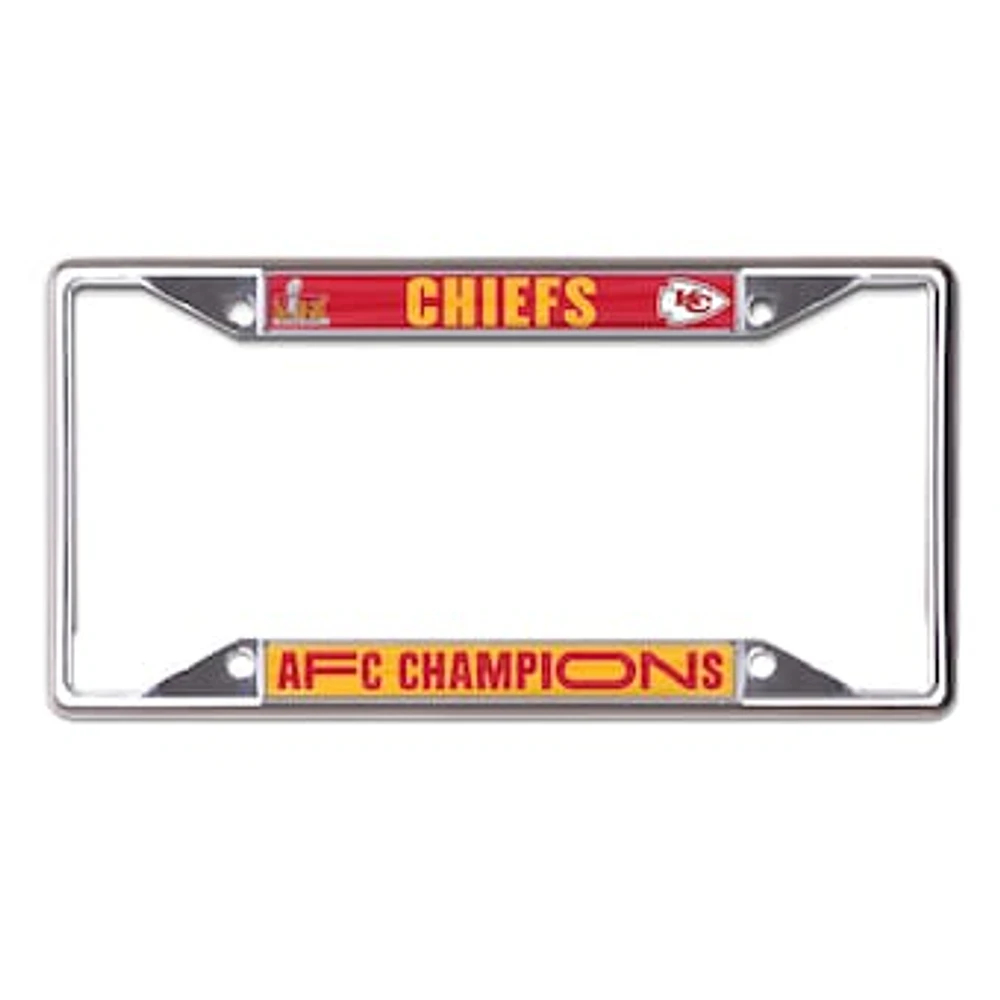 WinCraft Kansas City Chiefs 2024 AFC Champions Laser Cut Metal License Plate Frame