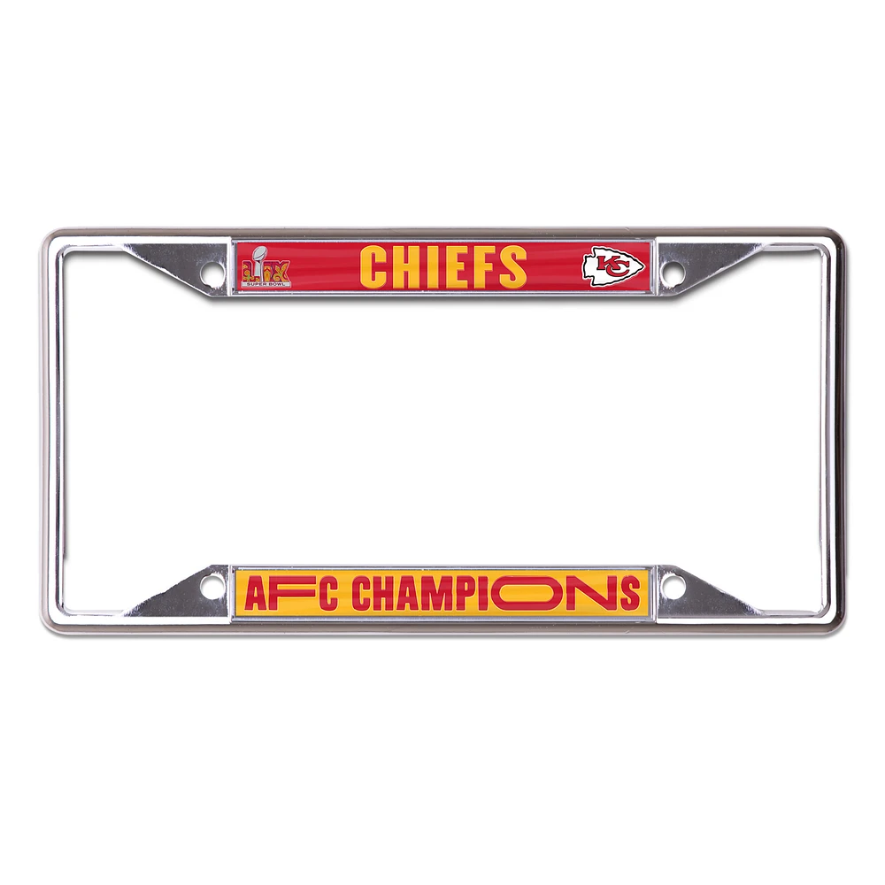 WinCraft Kansas City Chiefs 2024 AFC Champions Laser Cut Metal License Plate Frame