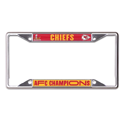 WinCraft Kansas City Chiefs 2024 AFC Champions Laser Cut Metal License Plate Frame