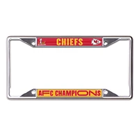 WinCraft Kansas City Chiefs 2024 AFC Champions Laser Cut Metal License Plate Frame