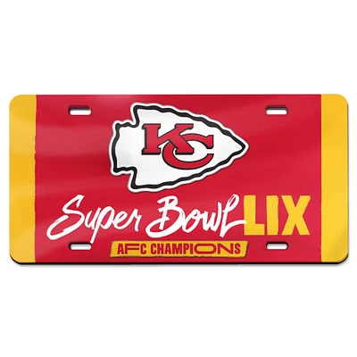 WinCraft Kansas City Chiefs 2024 AFC Champions Laser Cut Acrylic License Plate