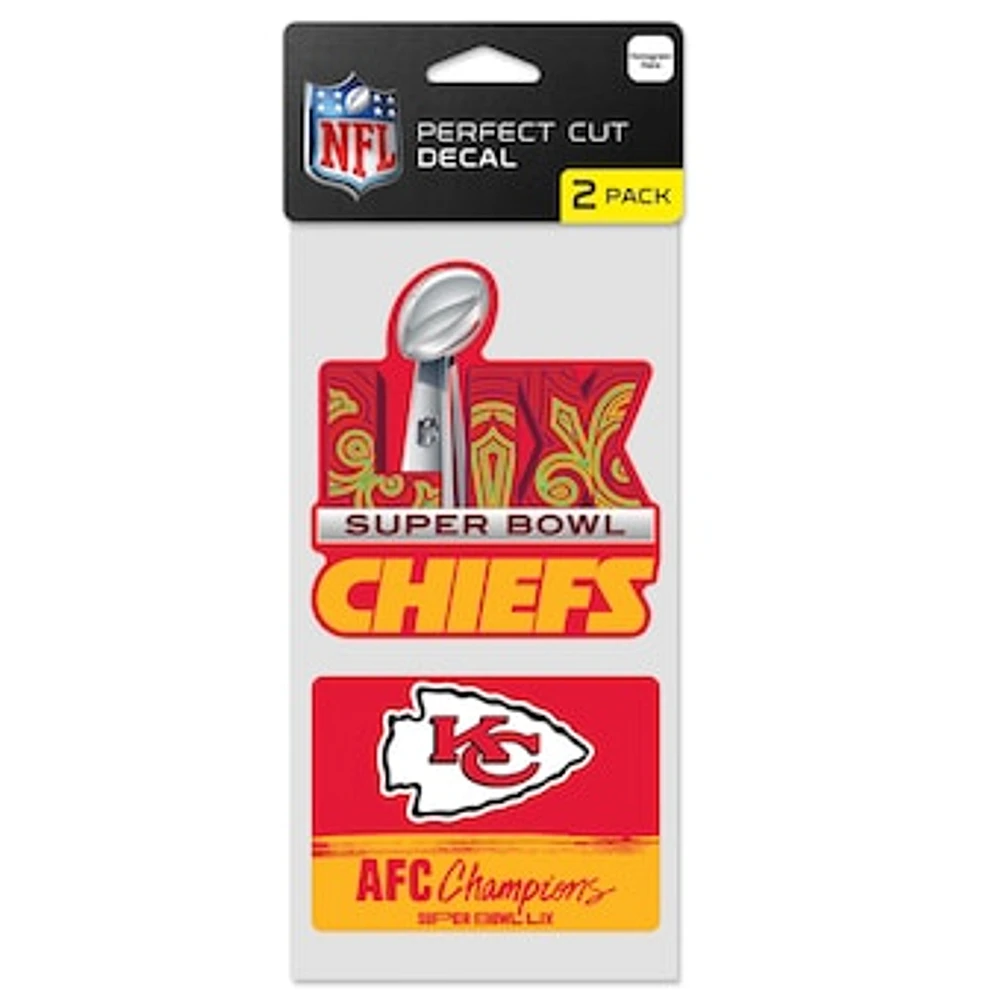 WinCraft Kansas City Chiefs 2024 AFC Champions Two-Pack 4" x 8" Perfect Cut Decal Set