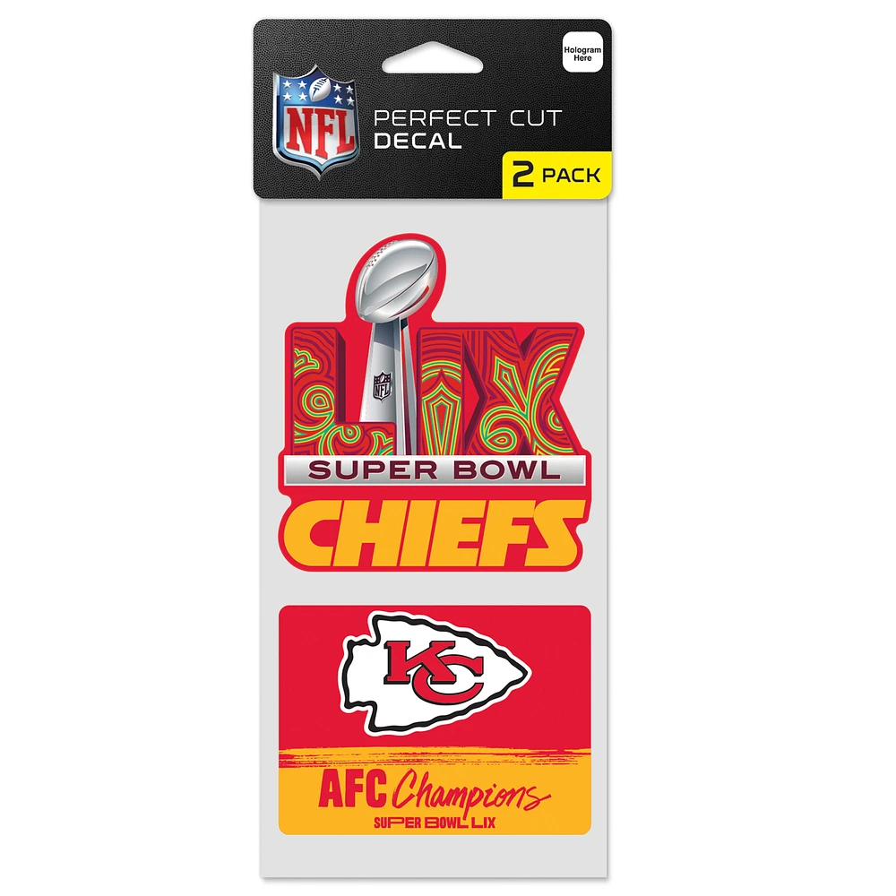 WinCraft Kansas City Chiefs 2024 AFC Champions Two-Pack 4" x 8" Perfect Cut Decal Set