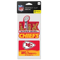 WinCraft Kansas City Chiefs 2024 AFC Champions Two-Pack 4" x 8" Perfect Cut Decal Set