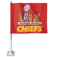 WinCraft Kansas City Chiefs 2024 AFC Champions 11.75" x 14" Double-Sided Car Flag