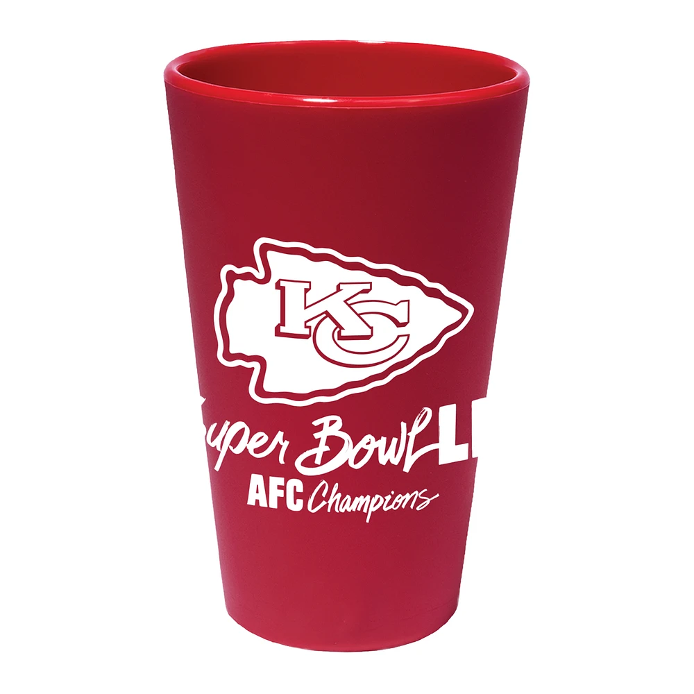 WinCraft Kansas City Chiefs 2024 AFC Champions 16oz. Silicone Pint Glass