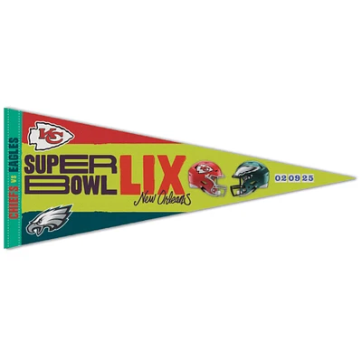 WinCraft Kansas City Chiefs vs. Philadelphia Eagles Super Bowl LIX Matchup 12" x 30" Premium Pennant