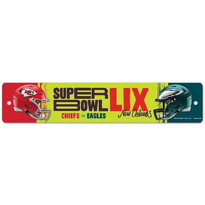 WinCraft Kansas City Chiefs vs. Philadelphia Eagles Super Bowl LIX Matchup 3.75" x 19" Street Sign