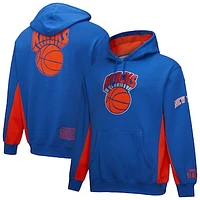 Men's Mitchell & Ness Blue New York Knicks Hardwood Classics Team Origins Fleece Pullover Hoodie
